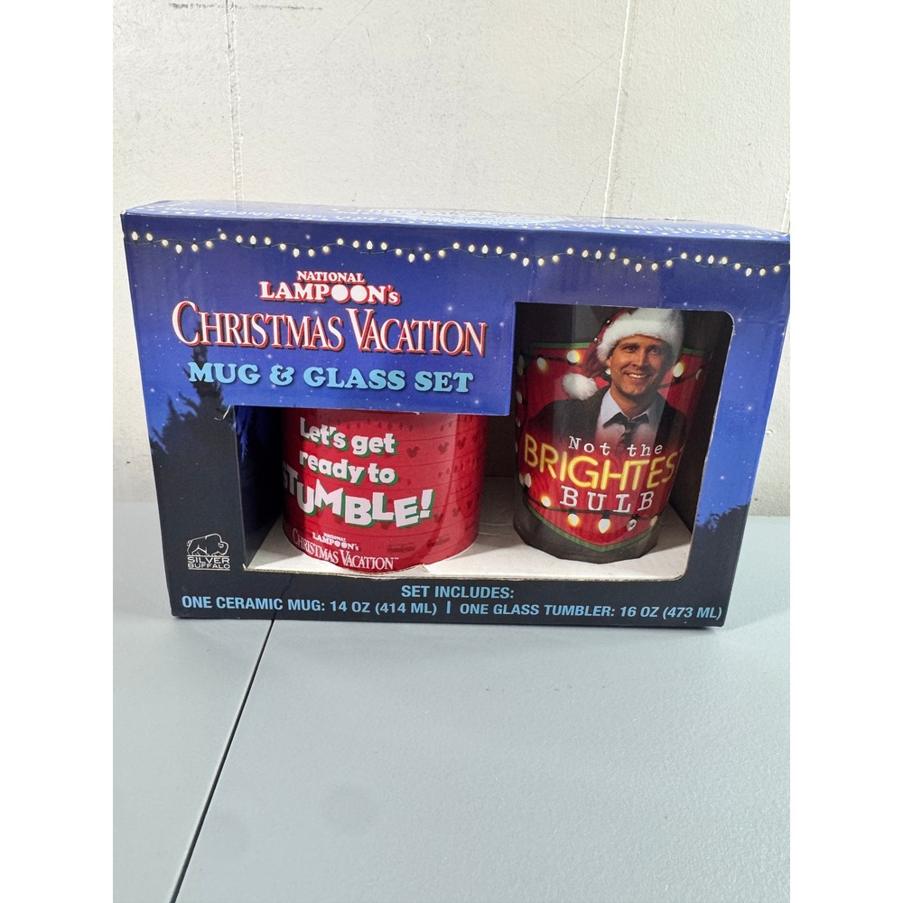 Silver Buffalo Christmas Vacation Mug Glass Set Unisex OS Multicolor Good Clark
